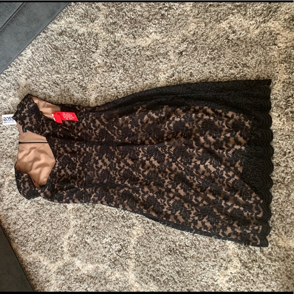 Black lace midi dress